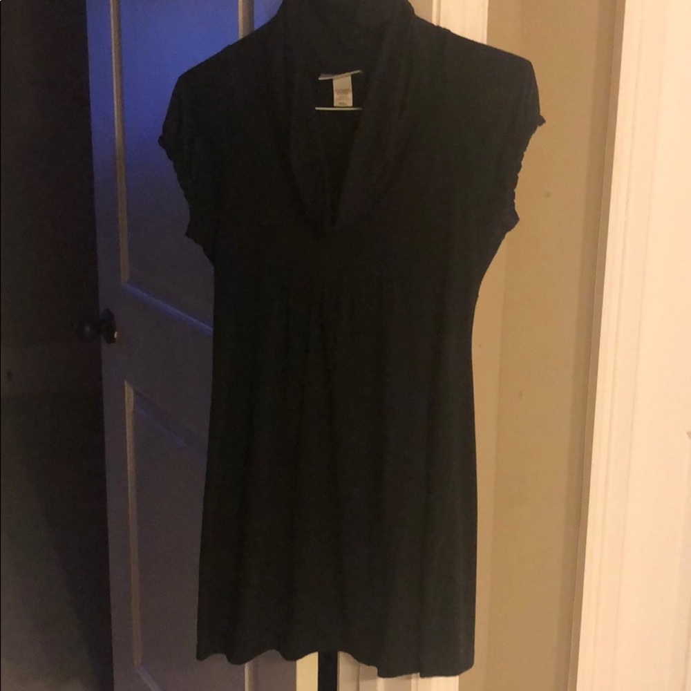 Black cowl neck dress
